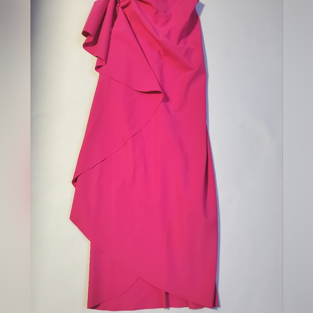 NWT$1,090 Chiara Boni Glicheria Pink Pleated Strapless Ruffle Gown Dress Sz 4 - Picture 10 of 16